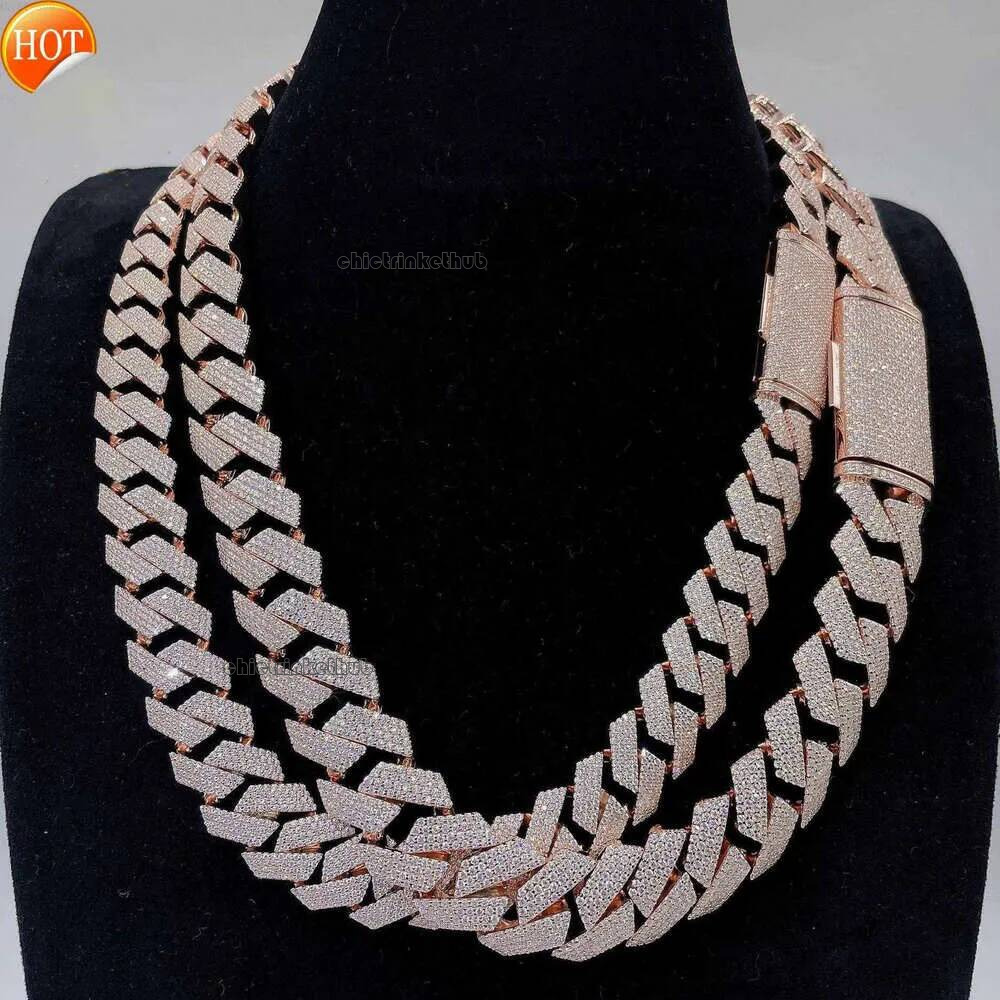 Hip Hop Sterling Sier VVS Dia Jewelry Cuban Link Chains Moissanite Necklace For Men Women