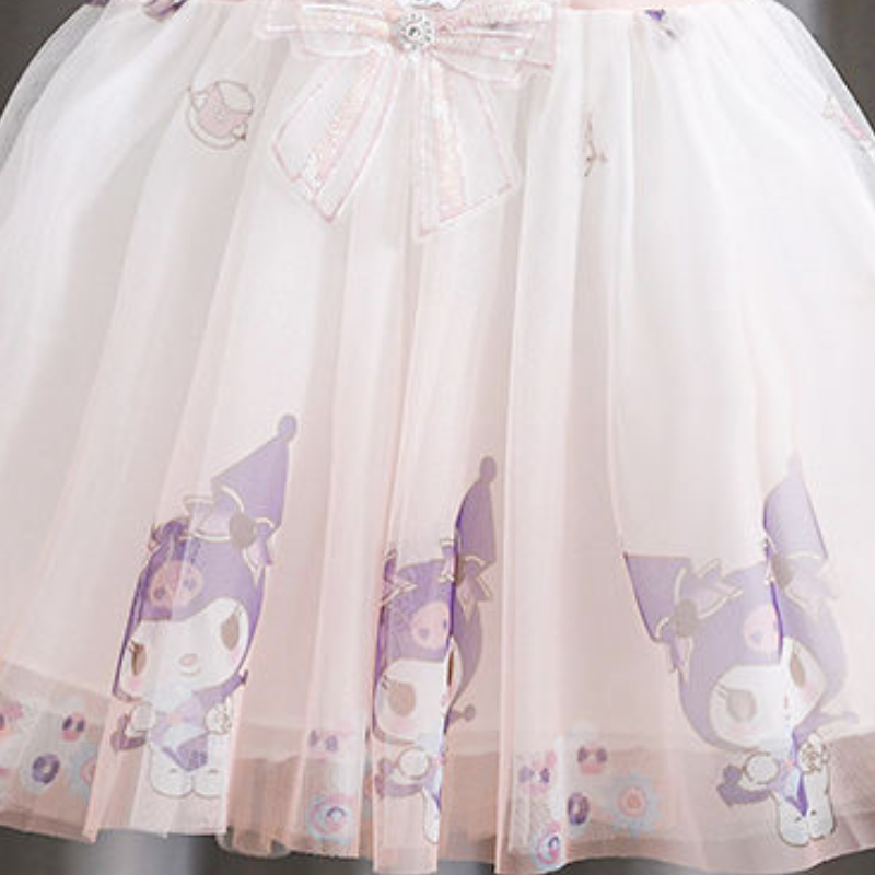 DISNEY Kids designer clothes baby summer mesh dress children's cartoon Crayon Shin-chan skirt Korean version of princess dress mesh dress