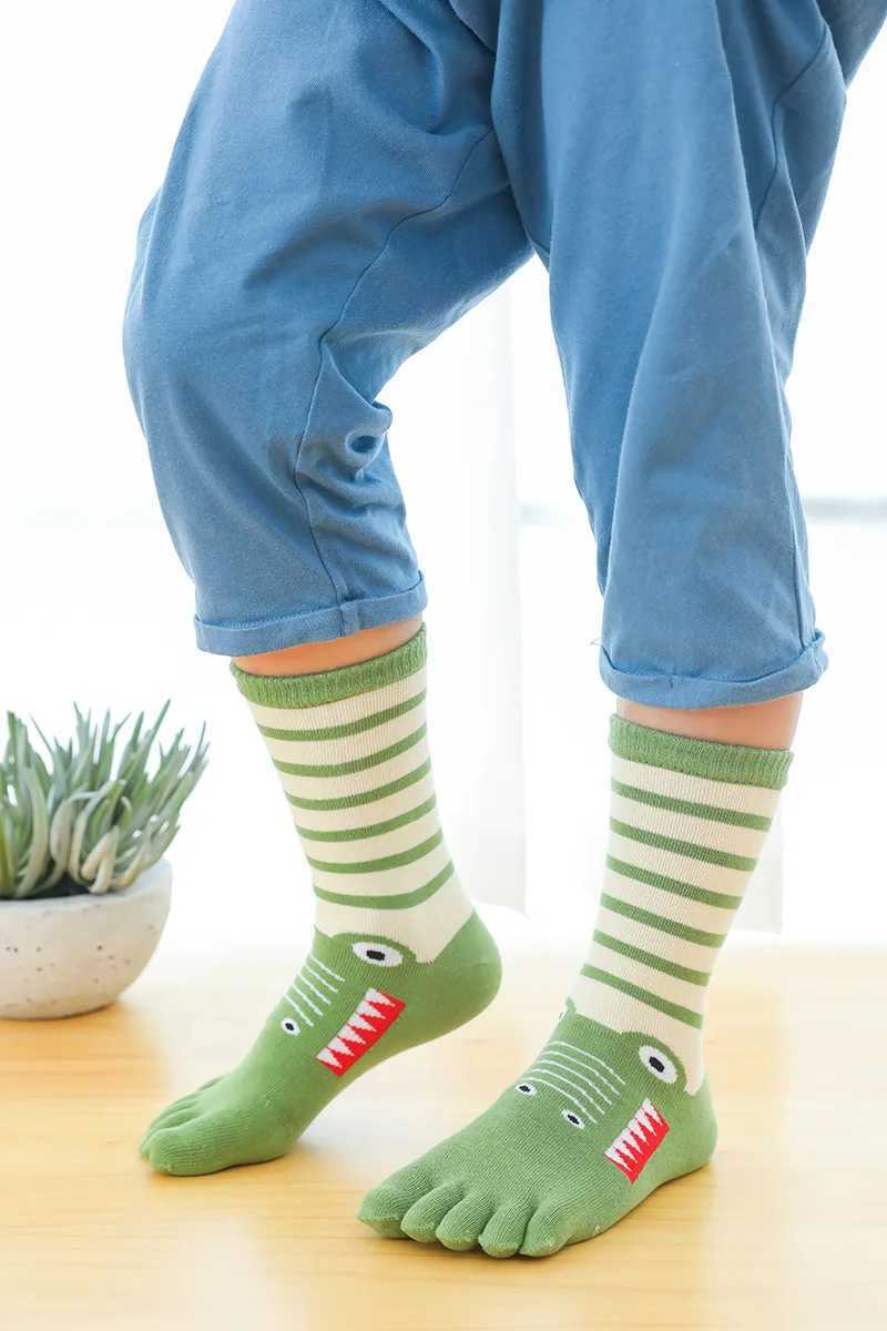 3 Pairs 3-12y Kids Toe SOCKS Girls Boys Five Finger SOCKS Autumn Winter High Tube Cotton Crew SOCKS Cute KAWaii G251124
