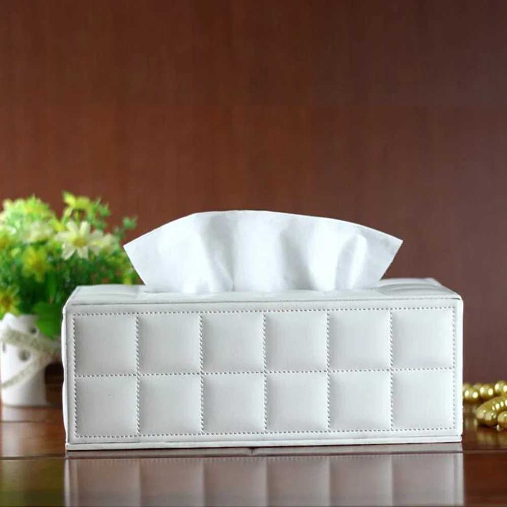 High Quality Leather Tissue Box Napkin Holder Paper Case Bathroom Tissue Box Cover Car Napkin Storage Modern Toilet Paper Box 3M251124