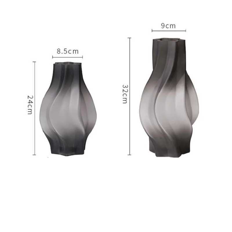 Luxury Nordic Minimst Style Frosting Glass Vase ic Home Living Room Decoration Stand For Flowers Decorative Vases Modern C2511248