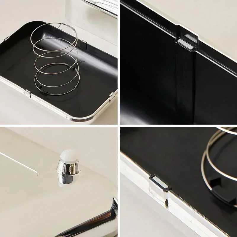 Golden Tissue Boxes Storage Napkin Holder Kitchen Tissue Box Paper Case Organizer Ornament Craft Desktop Tissue Holder HomeM251124