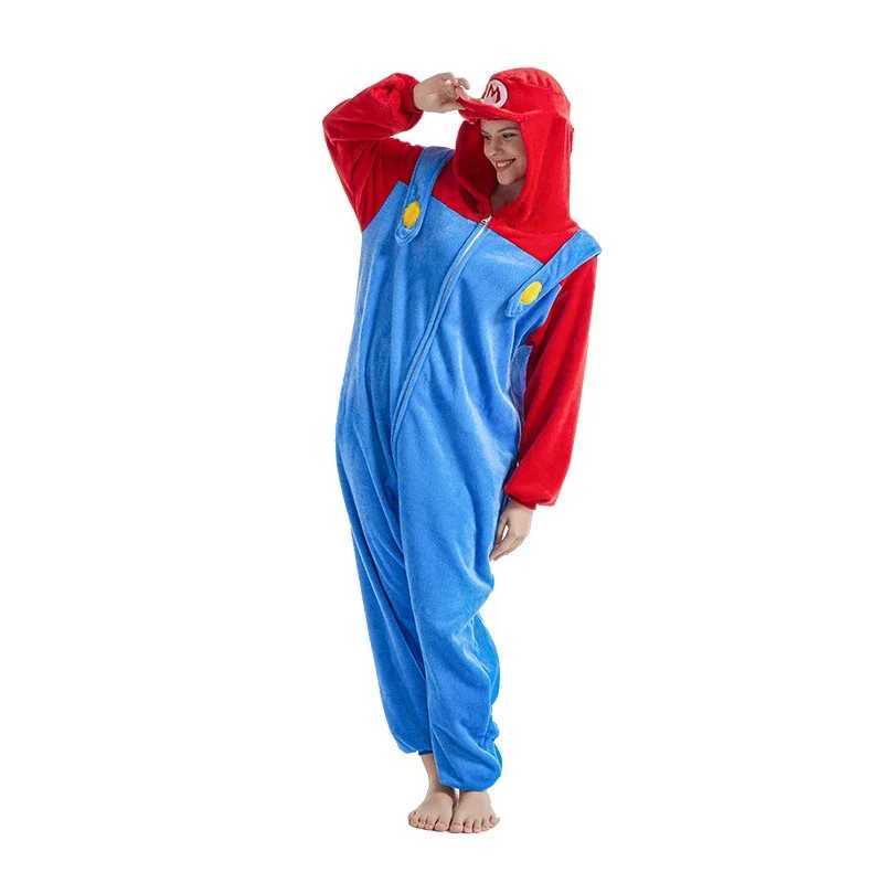 Anime Brothers Cartoon Game Cosplay Costume Anime Figure Luigi One-piece Pajamas Kawaii Cartoon Sleepwear Halloween Cos Clothes L251122FIG0