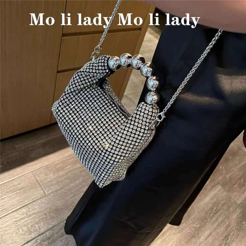 Designer Bag 2025 Designer Bag 2025 Designer Beads Beaded Women Handbag Crystal Hinestones Dia Evening Wedding Party Clutch Purse Shoulder Bag Luxury 