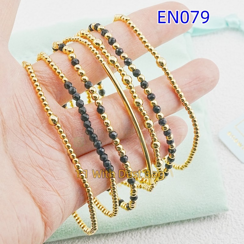 1:1 E-Newton Gold Luxury Jewelry Beaded Gold Bracelet Women Birthday Christmas Gift EN079