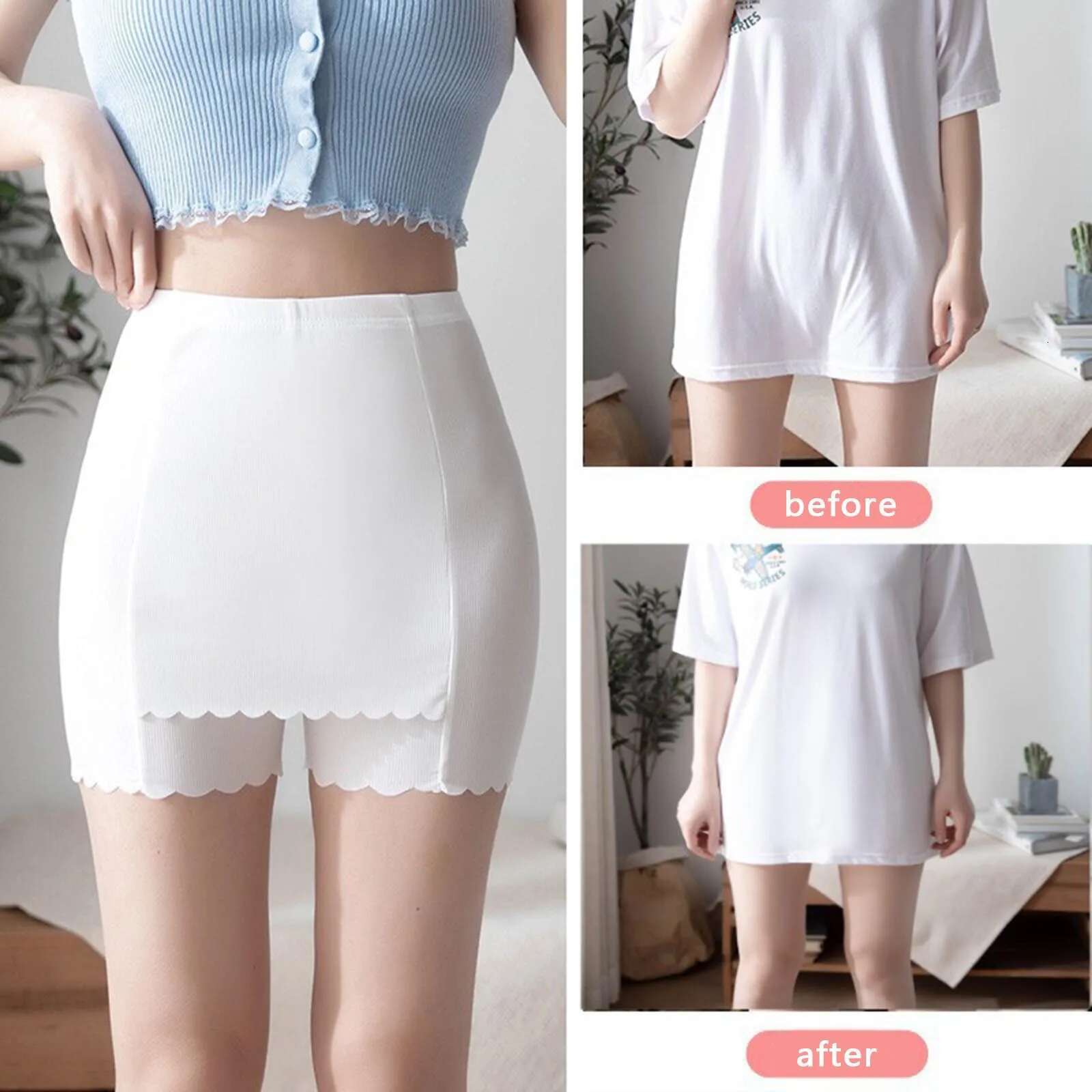 Dongdumaoyi Seamless Safety Shorts Pants Women Intimates Female Girl Solid Colors Summer Safe Panties Black White Skin Underwear Women S Tight Underwe