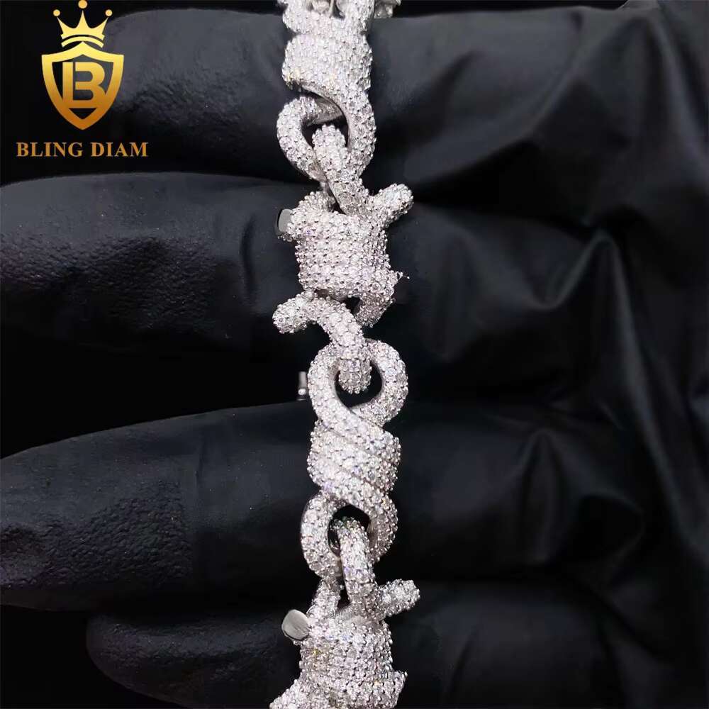 Fashion Style Luxury Design Jewelry 925 Sterling Silver Gold Plated VVS Moissanite Cuban Link Chain Bracelets