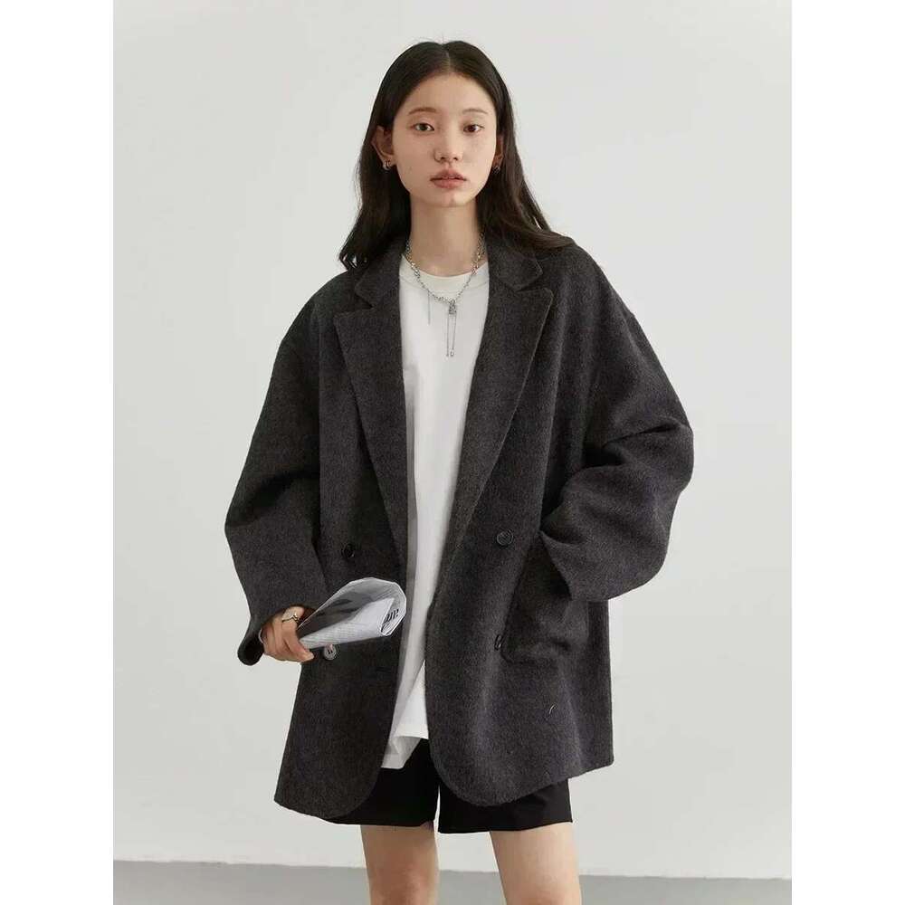 Designer Clothes CHIC VEN Women's Woolen Coats Loose Casual Double Breasted Retro Double-Sided Jacket Office Lady Outerwear Autumn Winter