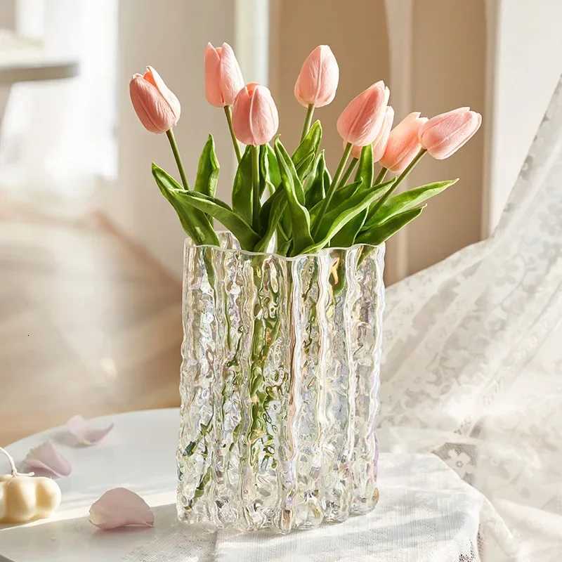 Finnish Glacier Vase Nordic Simple Transparent Glass Flower Hydroponic Decoration Flower Light Luxury Table Flower Arrangement C251124