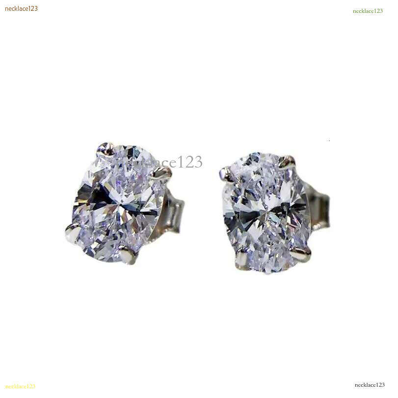 Choucong Drop Ship Top Sell Stud Earrings Moissanite Solitaire Simple Fashion Jewelry Sterg Sier Gold Fill Women Wedding Oval Dia Earring Gift