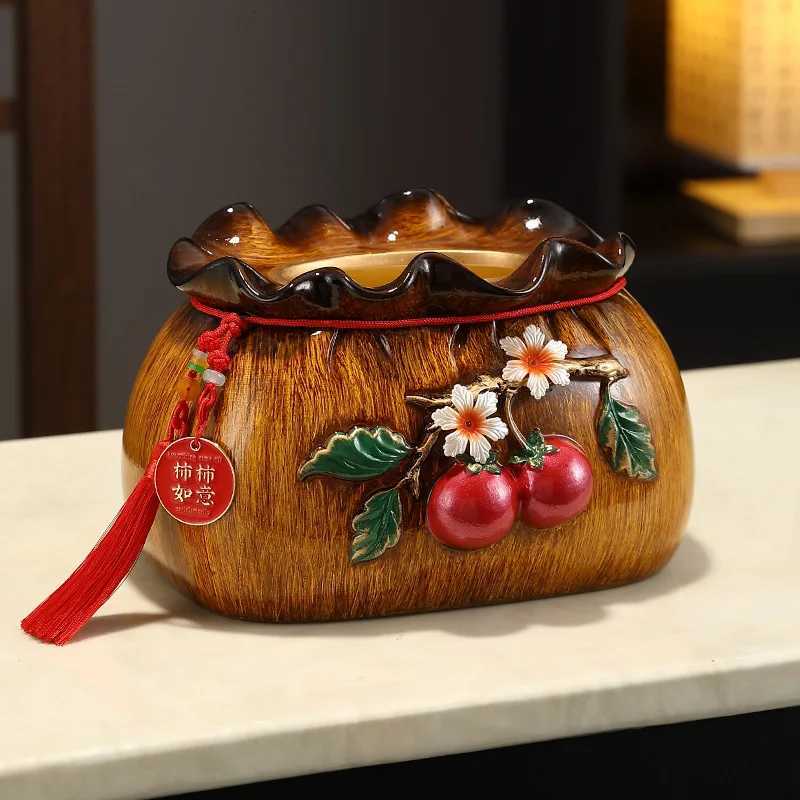 Chinese Style Persimmon Tissue Box High-end Household Living Room Bedroom Dining Room Coffee Table Storage Napkin BoxM251124