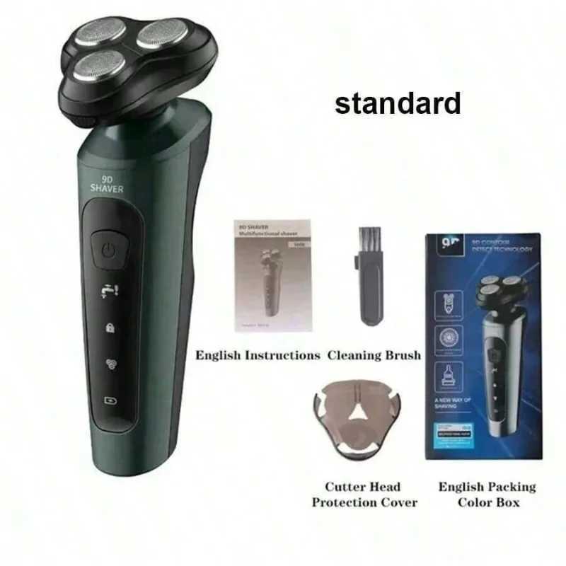 9D Electric Shavers For Men Waterproof Electric Trimmer Razor Wet Dry Use Rechargeable Battery Rotary Shavers Machine Shaving L251124