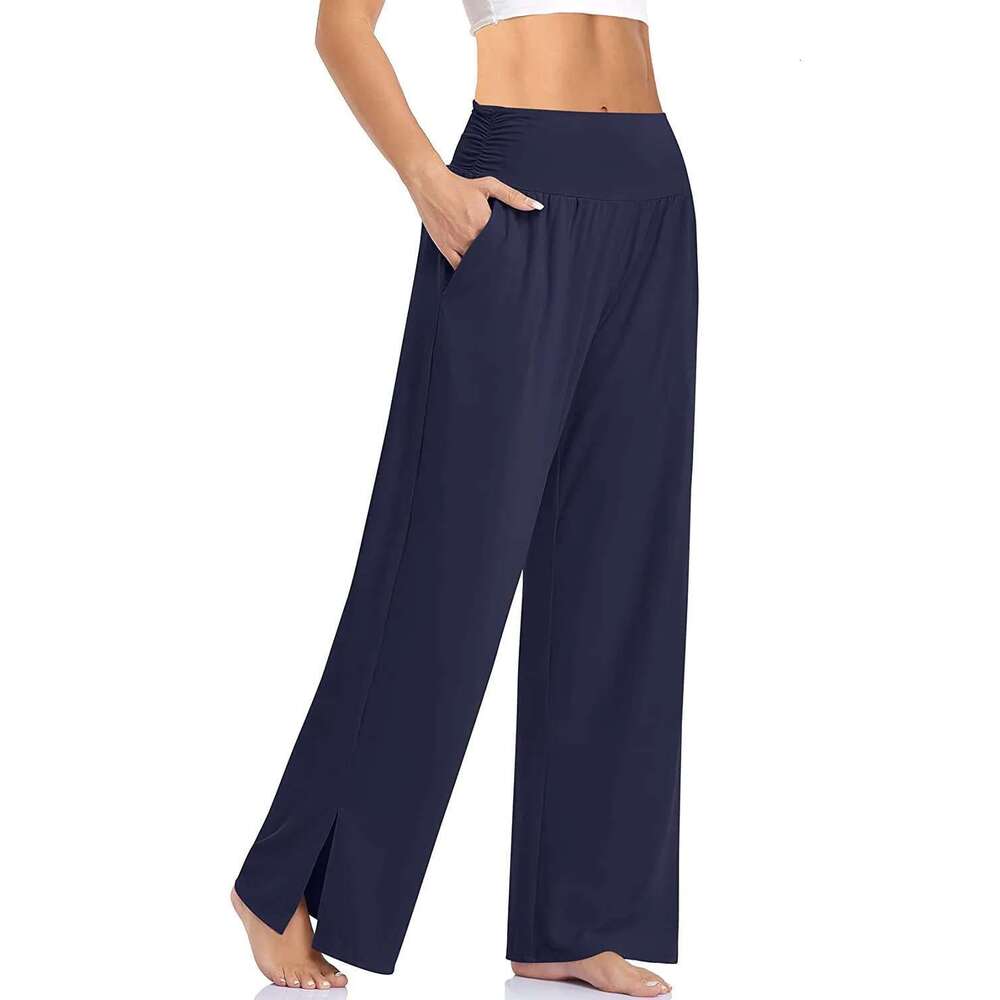 Women Yoga Casual Summer Wide Leg High Waist Fiess Long Trousers Exercise Running Jogging Female Sports Flare Pants