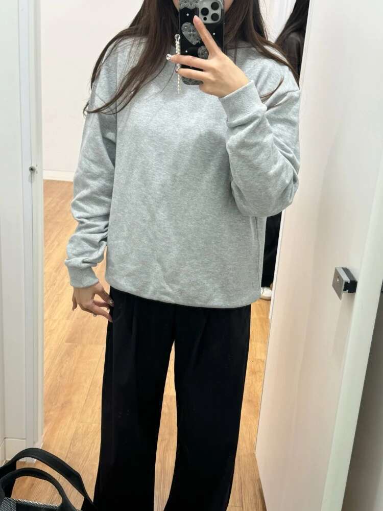 Spring Black Red Round Neck Sweatshirts Simple Classic Letter Loose Casual Sports Fashion Trends Solid Long Sleeves Top