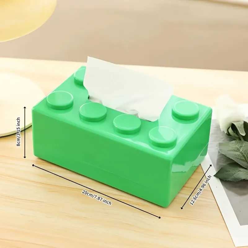 Creative LEGO-Style Tissue Box Multi-Color Rectangular Design with Classic Brick Dots Practical OrnamentalM251124