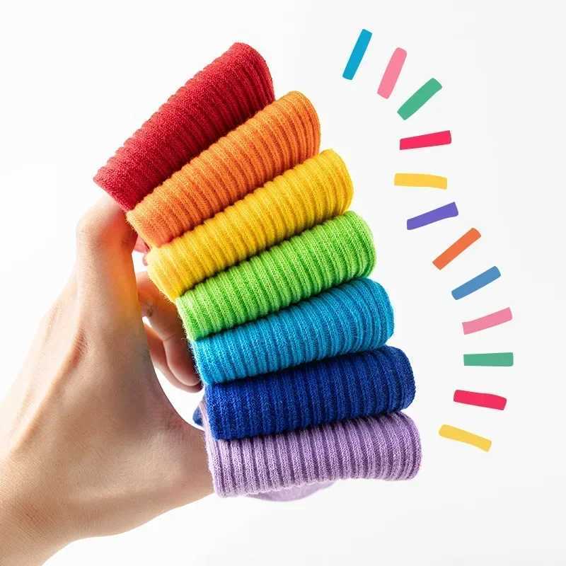 Boy Girl Mid-Calf Ribbed Striped Stockings Autumn Winter High Elasticity Knee High Long Socks for Baby Toddler Crew G251124