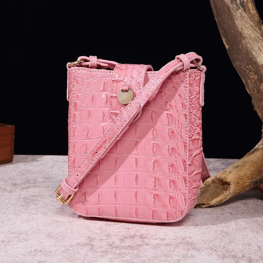 Luxury Designer Crocodile Emed Women's Leather Satchel Purse Elegant Crossbody Bag