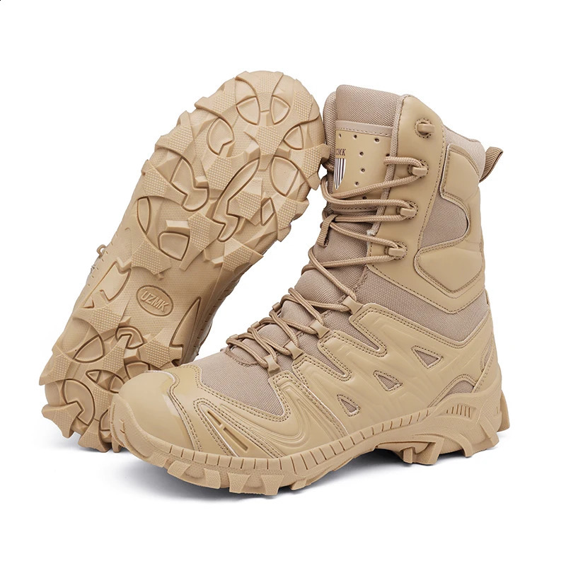 Mens Four Seasons Breathable Desert Hiking Boots Mens High Top Outdoor Mountaineering Boots Alum Fishing Boots Hiking Boots 250421