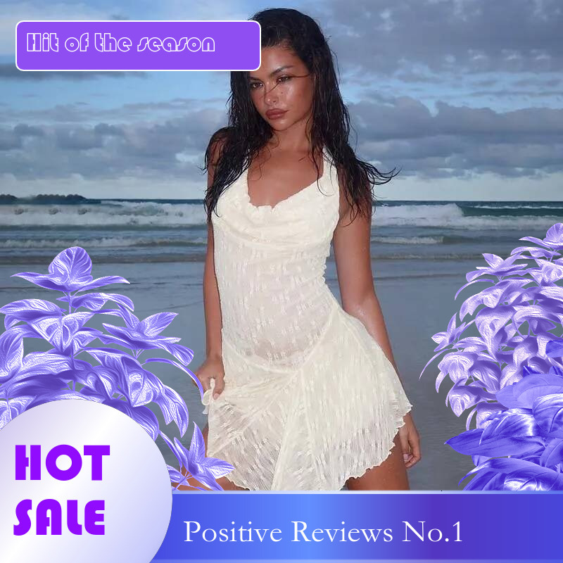 Dongdumaoyi Townlike Asymmetric A Line Lace Dress Women Halter Mini Spring Summer Backless Nightclub Sexy Party Dresses