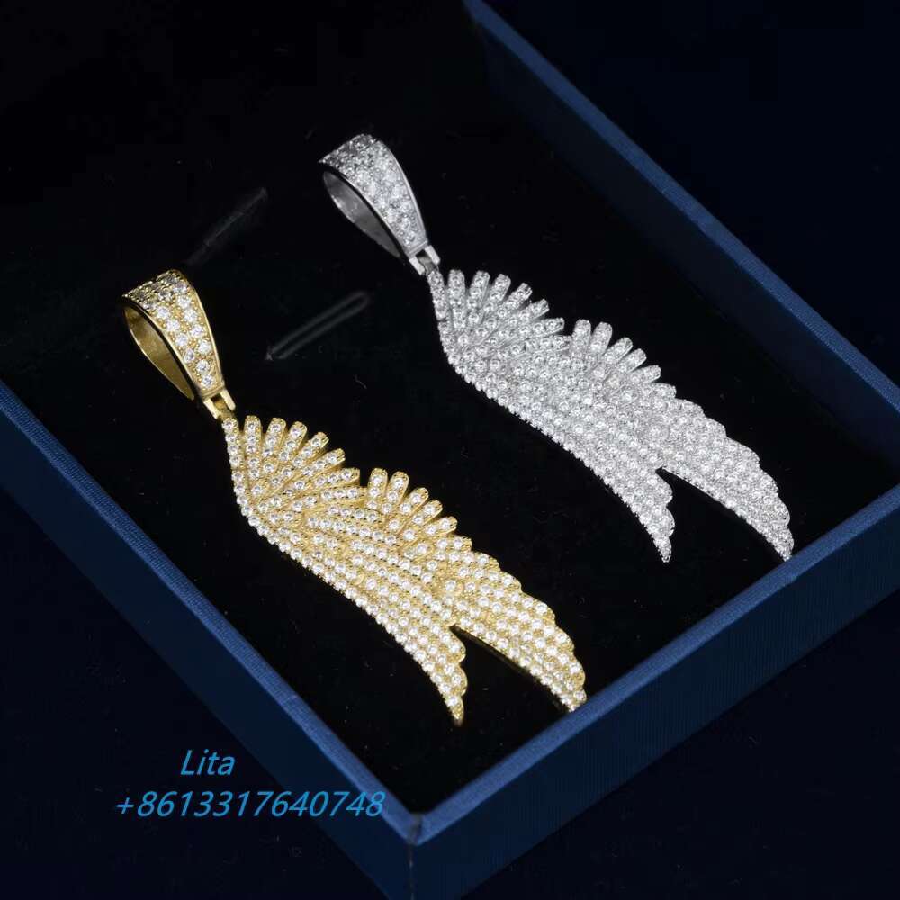Hot Sale Mens Necklace Hip Hop Rapper Bling Silver Gold Plated Vvs Moissanite Jewelry Pendant