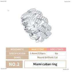 Yue Gem Custom Men Hip Hop Gold Plated Sterg Sier Vvs Dia Moissanite Iced Out k Cuban Ring Free delivery