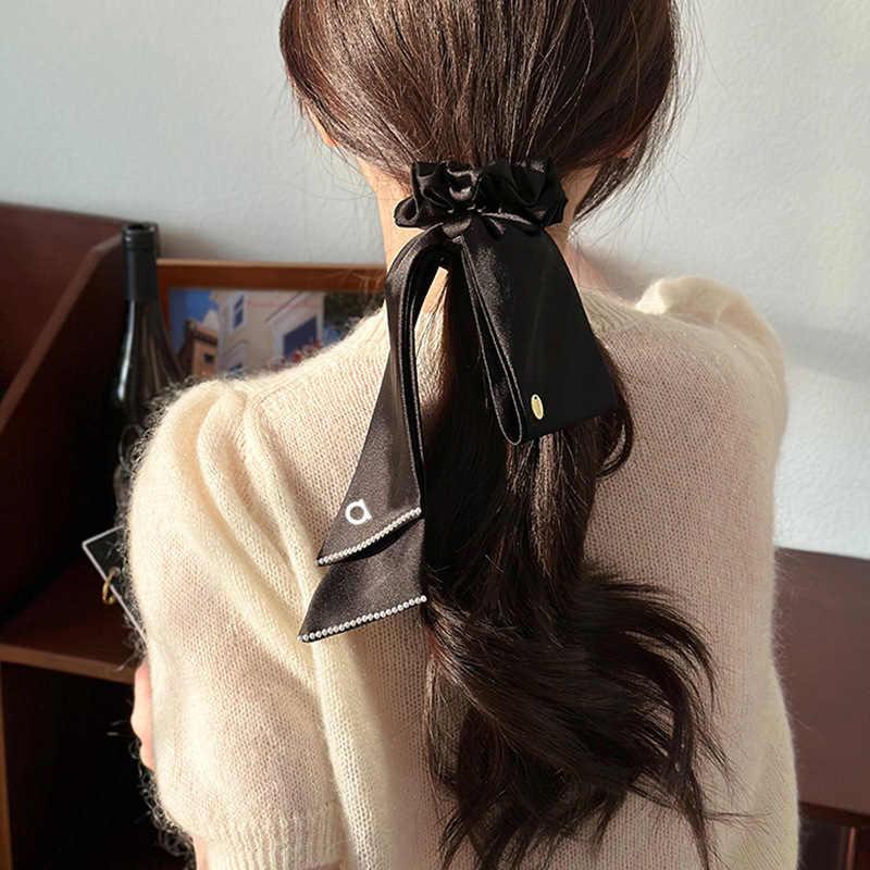 Yoga Ring Tie Rope Headrope Advanced Style Bow Knot Ribbon Scarf Large Intestine Women Accessories Fashion Elastic Circle Hair Band