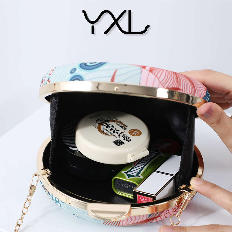 Dinner Bag New Japanese Hefeng Handheld Dinner Ins Round Small Drum Bag Printing Pattern Texture Handbag KQ