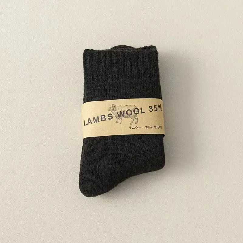 35 Wool Warm Kids Sock for Boy Girl Solid Color Simplicity Fashion Calf Sock for Children Autumn Winter Warm Furry Wool Sock G251124