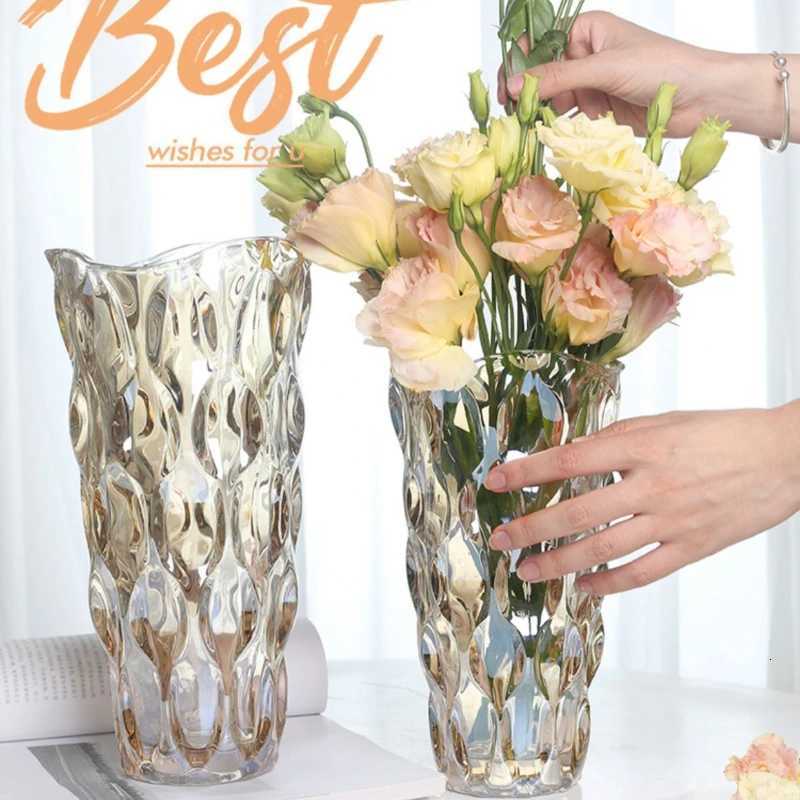 Vase Arrangement Living Room Flower Arrangement Glass Transparent Vase 2025 New High-level Luxury Desktop Decorative Vase C251124