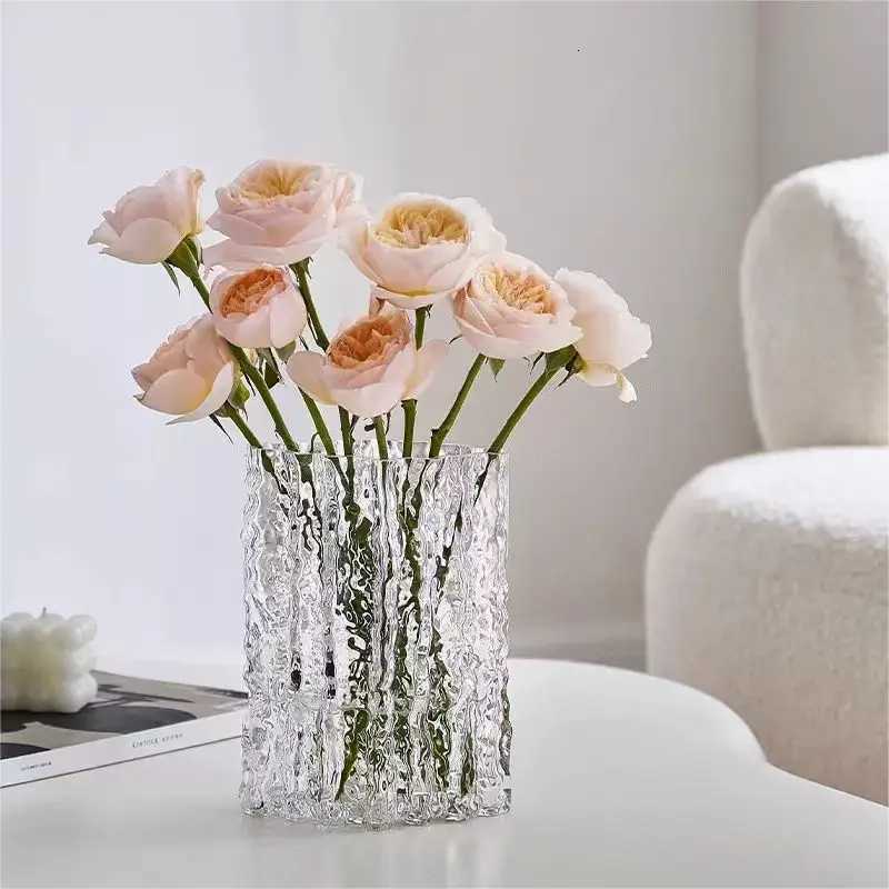 Glacier Patterned Transparent Vase Ornament Large Cber Colorful Light Luxury Vase Living Room Decoration Ornament C251124