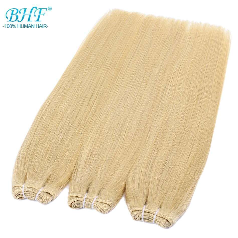 Straight Bundles European Remy Human Weaves Sew In Weft Extensions Natural Hair Brown Blonde 14"-28Inch BHF