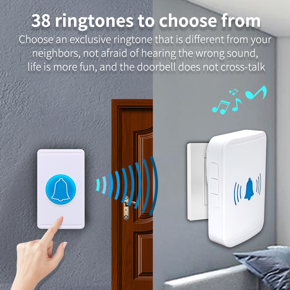 Door bell Wireless DoorBell EU plug doorbell 300M range 38 chime Door Bell residential doorbell