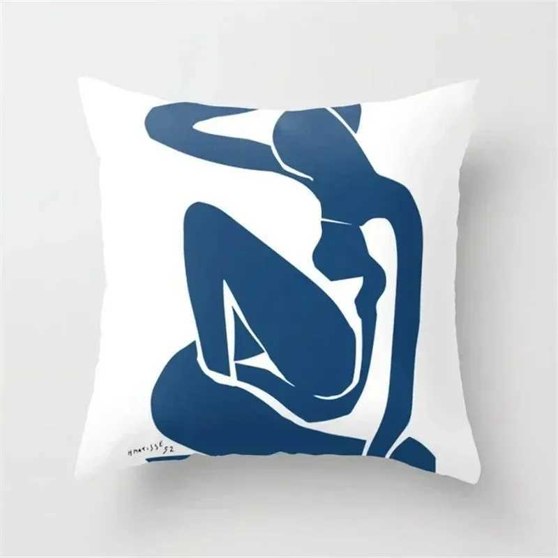 Nordic geometric pillowcase modern dark blue fashion sofa cushion cover living room decoration pillowcase G251124
