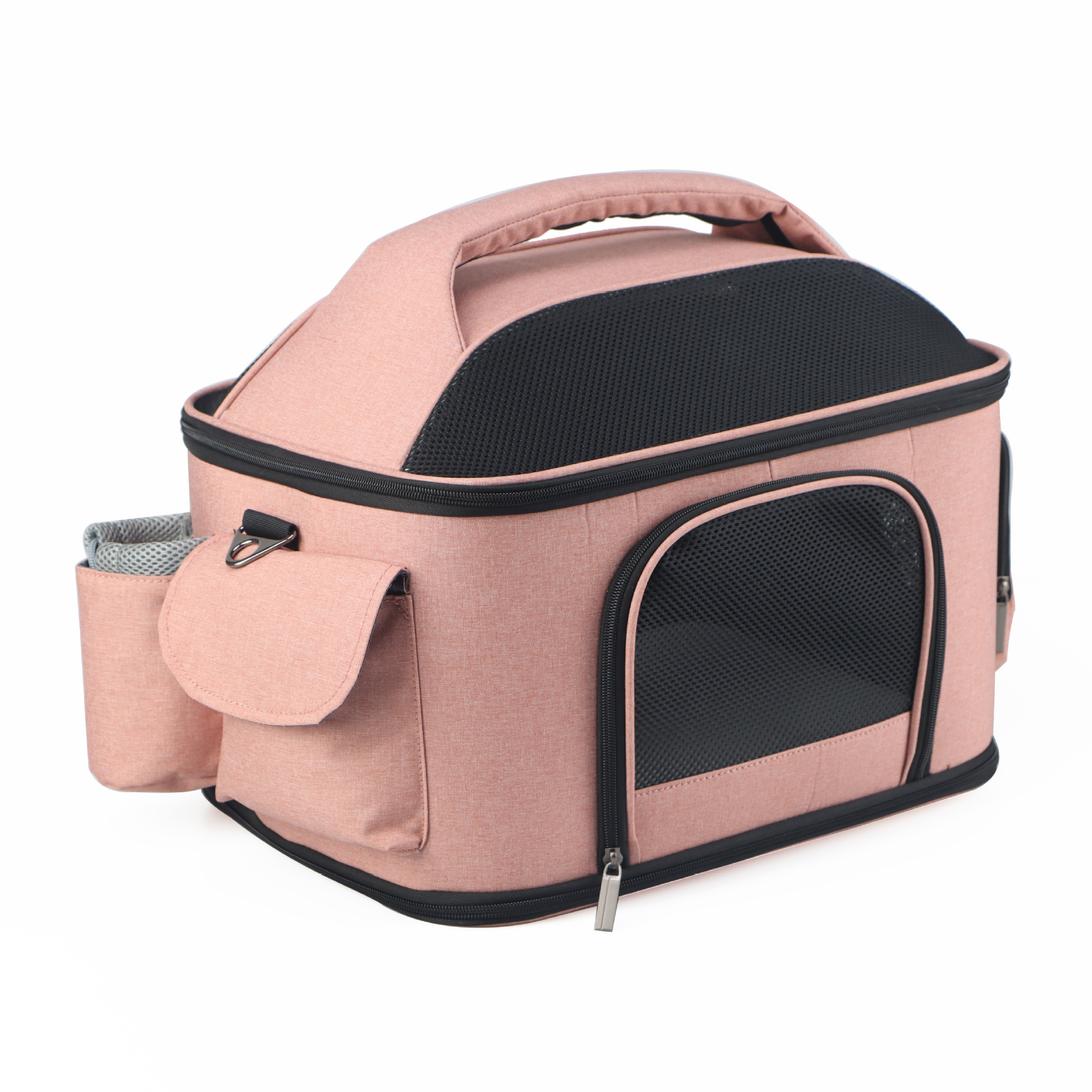 Winter-Ready Crossbody Pet Backpack: Insulated Portable Cat Carrier & Dog Cage with Storage Compartments | All-Weather Travel Organizer for Cats/Dogs