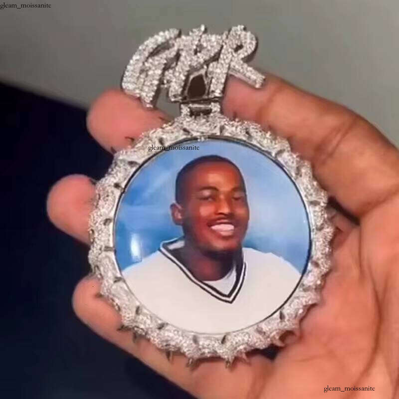 Name Letter Vvs Silicon Stone Men's Jewelry Pass Tester Iced Out Hip Hop Sier Chain Pendant