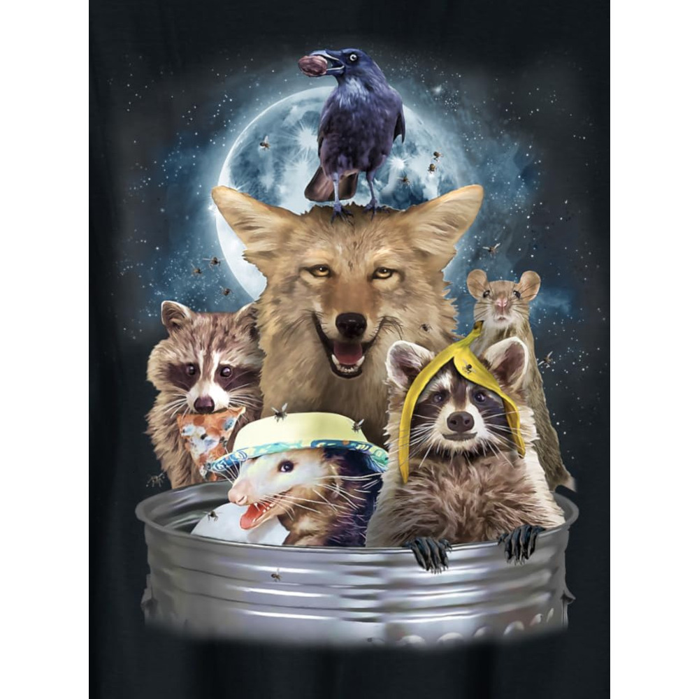 T shirt for Mens Trash Animals Howling at the Moon Shirt - Funny Team Trash Graphic Tee Casual Tops Clothes Short sleeve cool