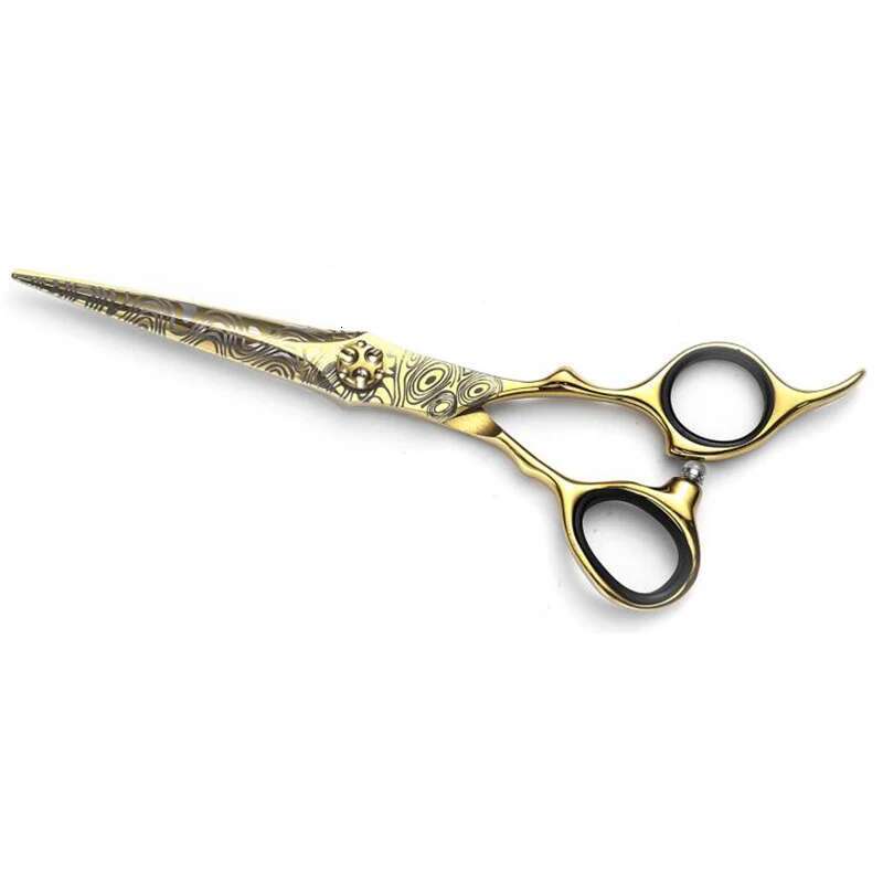 Professional Hairdresser Scissors Set 6 Inch 440C Damascus Pattern Flat Thin Salon Use Hair Cutting Tools Kit