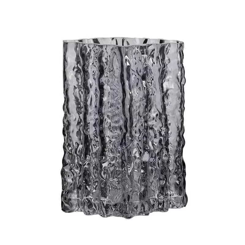 Light Luxury High-end Transparent Glass Vase Ornament Living Room Flower Arrangement Decoration Home Decoration C251124