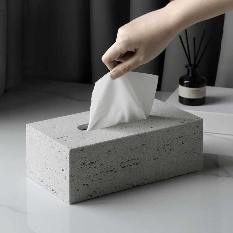 Light Luxury Tissue Box Living Room Coffee Table Tissue Box Retro Dining Room Desktop Napkin Storage Home Decoration AccessoriesM251124
