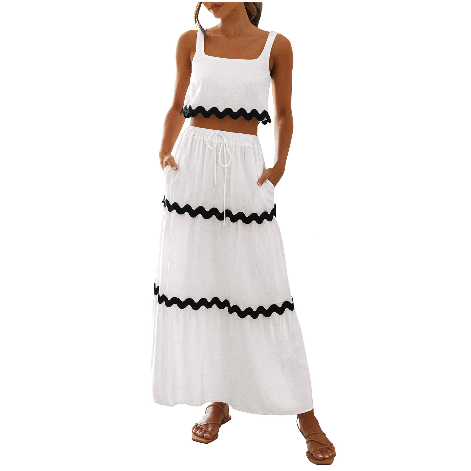 2024 Spring/Summer New Sleeveless Dress Set