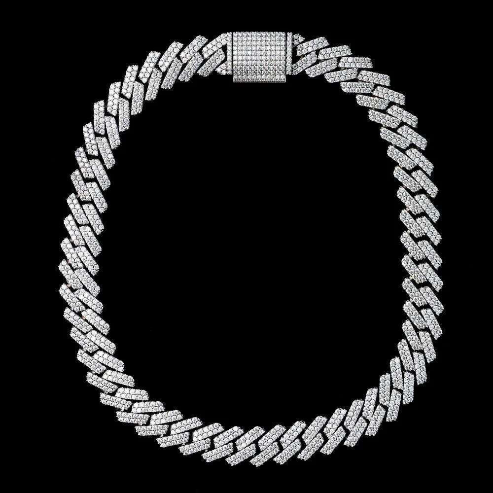 Fine Jewelry In stock Sterg Sier VVS Moissanite Dia Iced Out Miami Cuban k Chain Necklace For Men Free delivery
