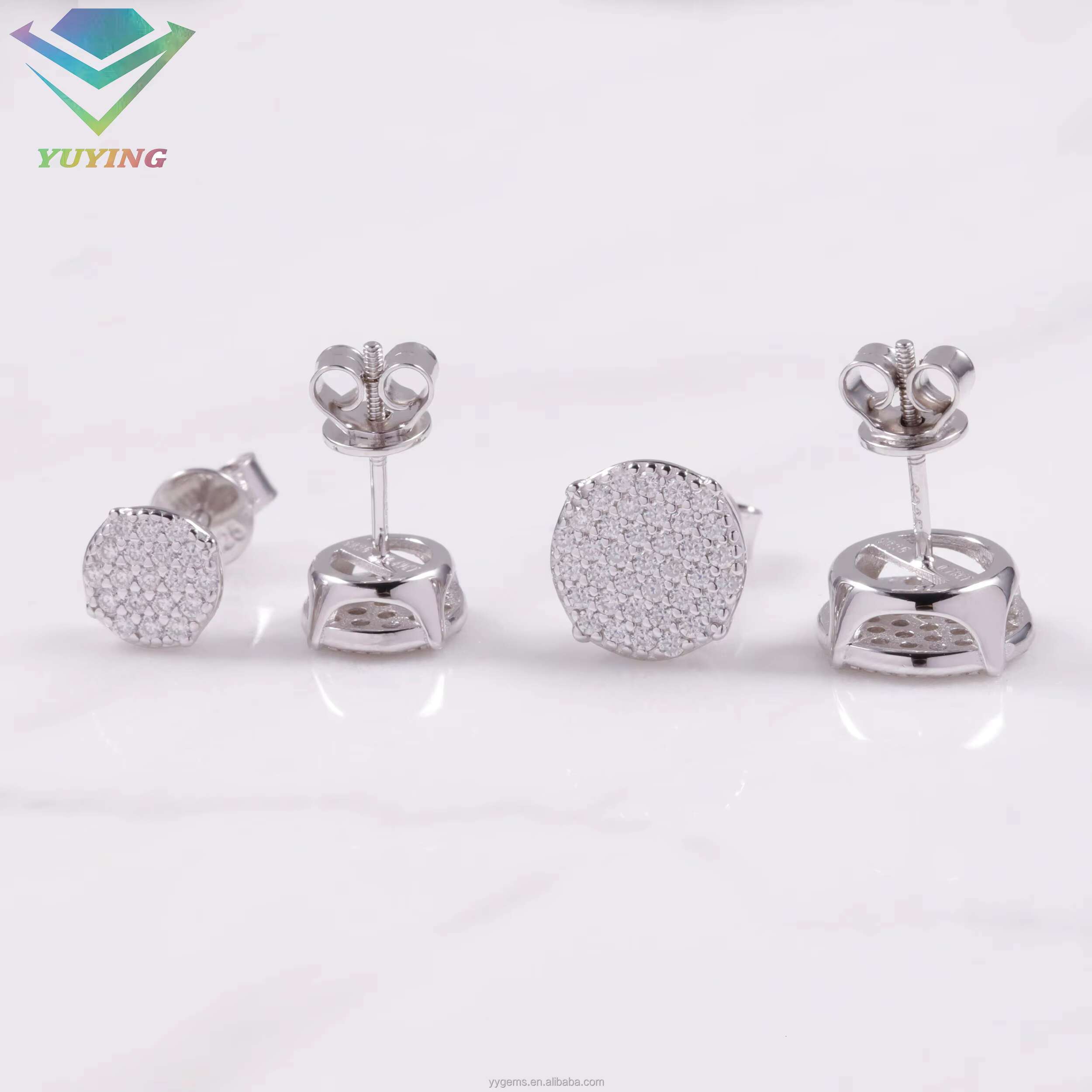 Wholesale Price iced out Diamond Earrings Fine Jewelry 925 Sterling Silver Man Women Earrings VVS Moissanite Stud Earrings