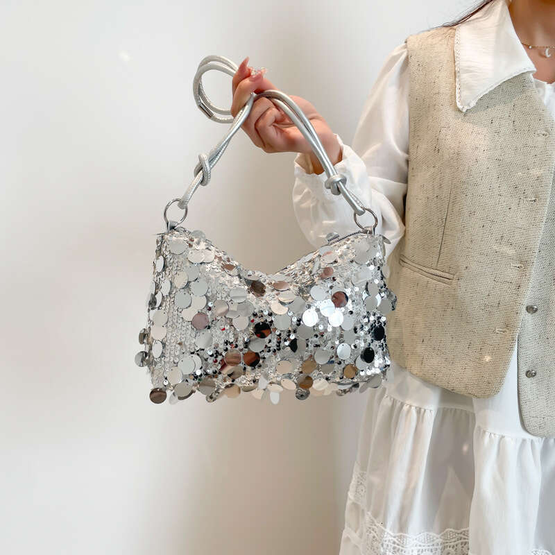 Summer New Armpit Shiny Patch Fashionable And Versatile Bag, Large Capacity Handbag, Dinner Shoulder Bag