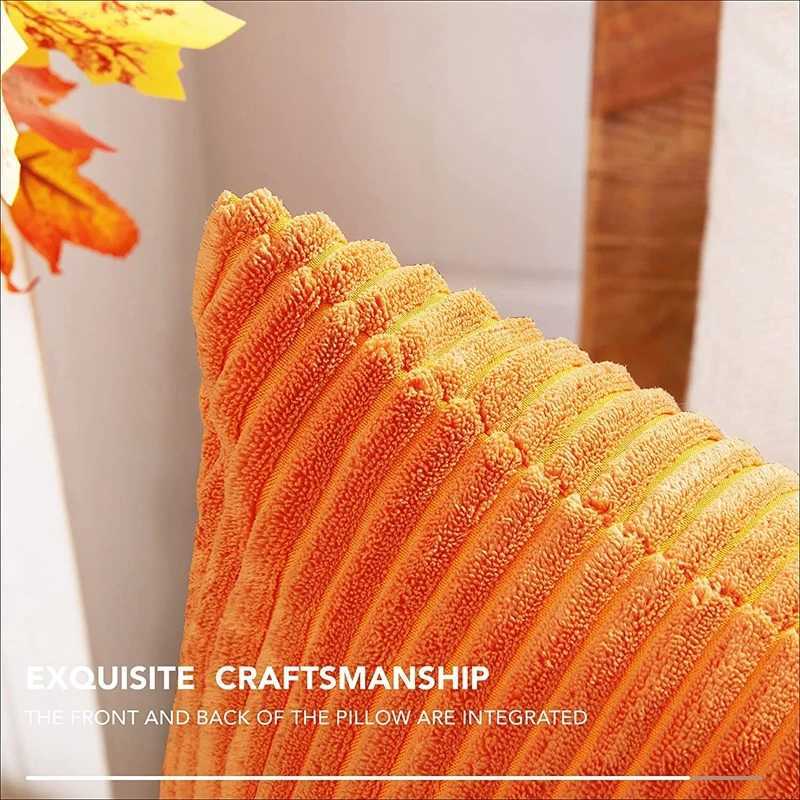 Burnt Orange Pillow Covers Striped Corduroy Throw Pillow Cover Decorative Couch Fall Rust Pillowcase 30x50cm 45x45cm 50x50cm G251124
