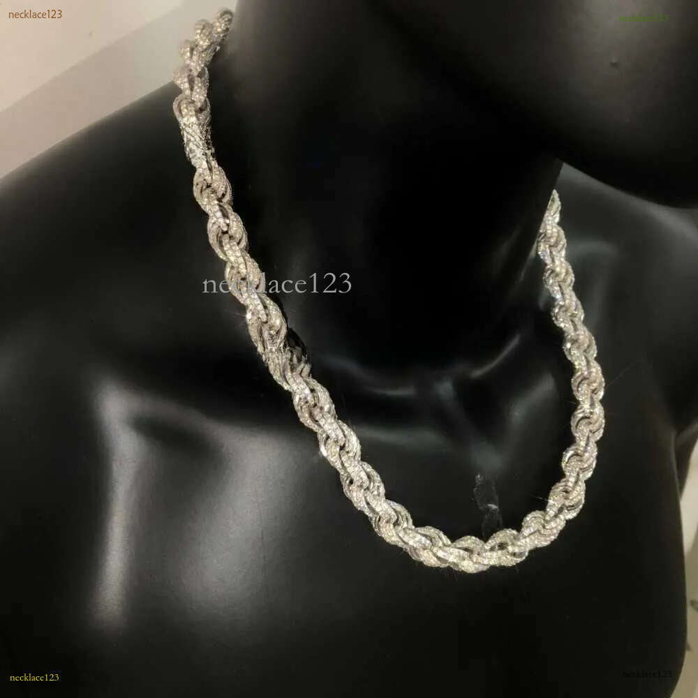 Twisted Moissanite S 10k 14k Solid Gold Hip Hop Men Jewelry Cuban Necklace Iced Out Vvs Dia Rope Chain Free delivery