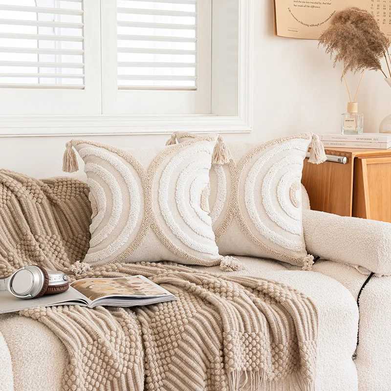 Battilo Luxury Pillow Cover with Tassels Soft Cotton Pillowcase Boho Decorative Throw Pillow for Living Room Sofa Cushion Cover G251124