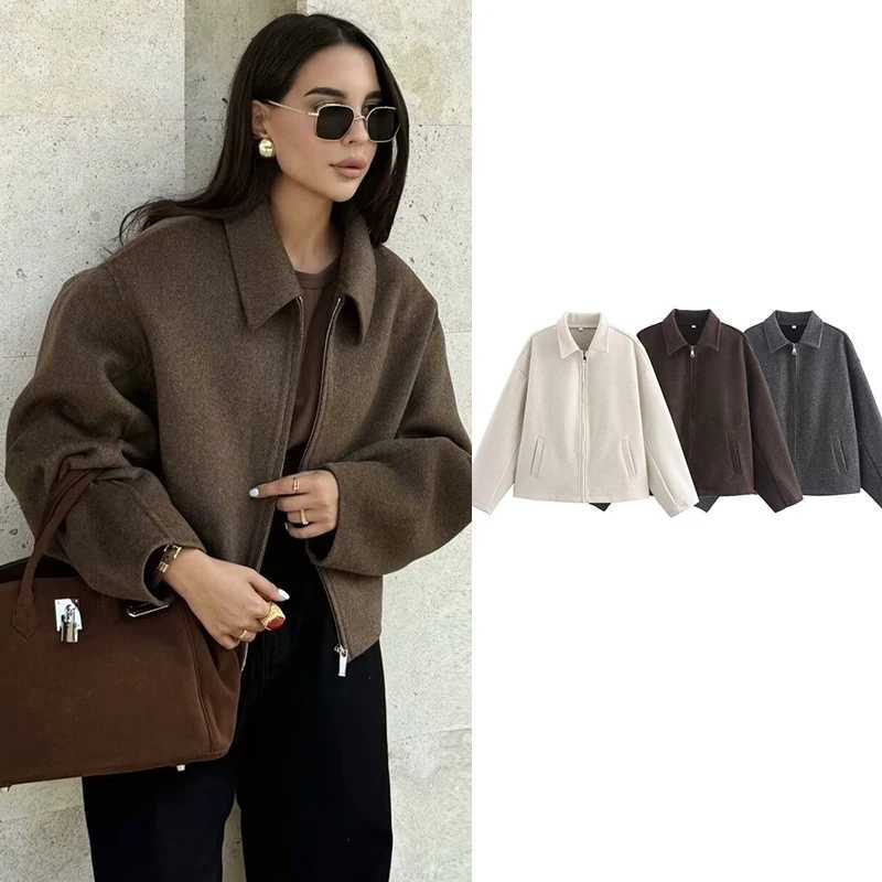 Autumn Jackets Womens 2025 New Coats Chic Loose Lapel Warm Street Womens Jackets Simple Casual Joker Youth Outerwear J251124