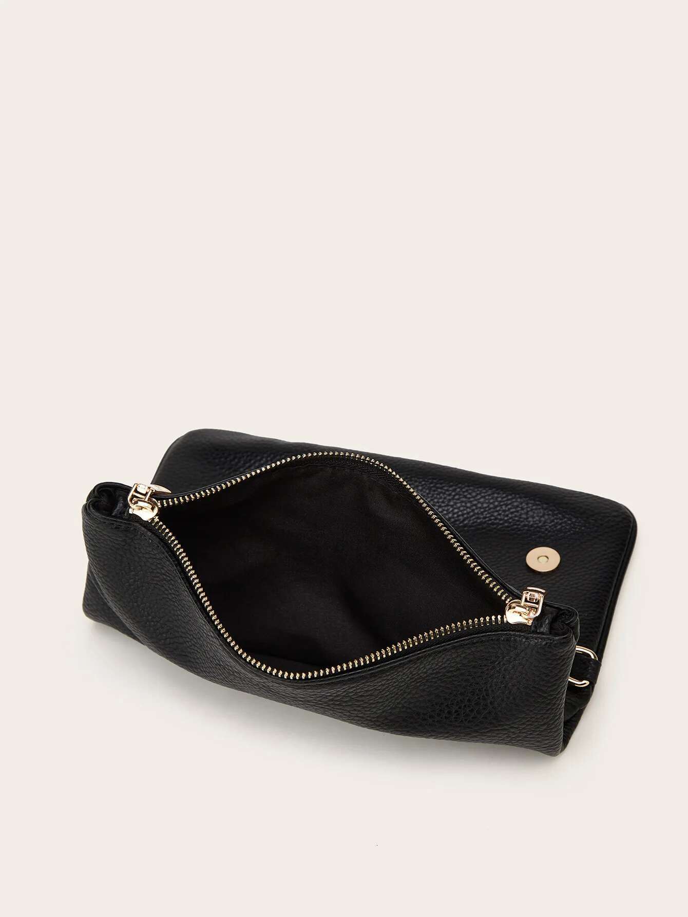 Designer bag New Arrival Black Leather Clutch Bag Gold Chain Strap Double Zipper