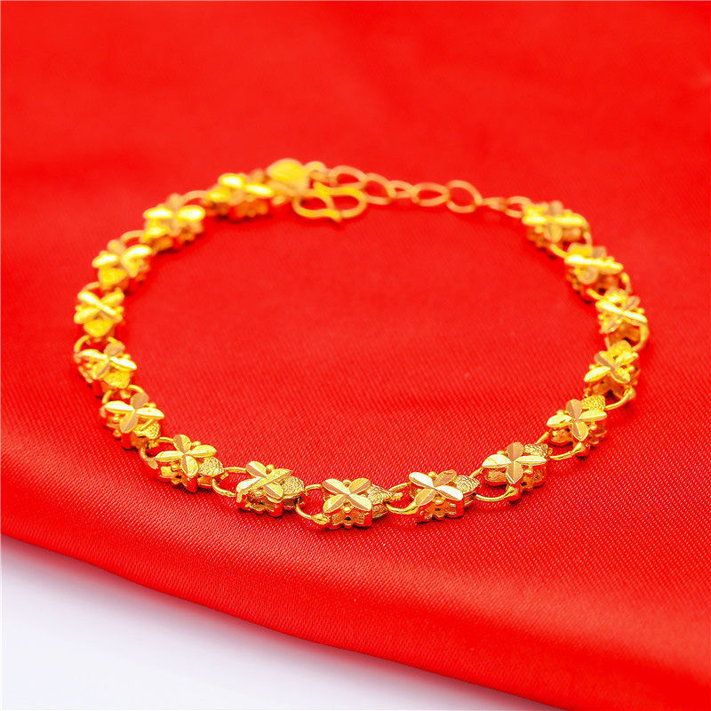 A luxurious and simple Vietnamese sand gold bracelet, a versatile and fashionable women's bracelet