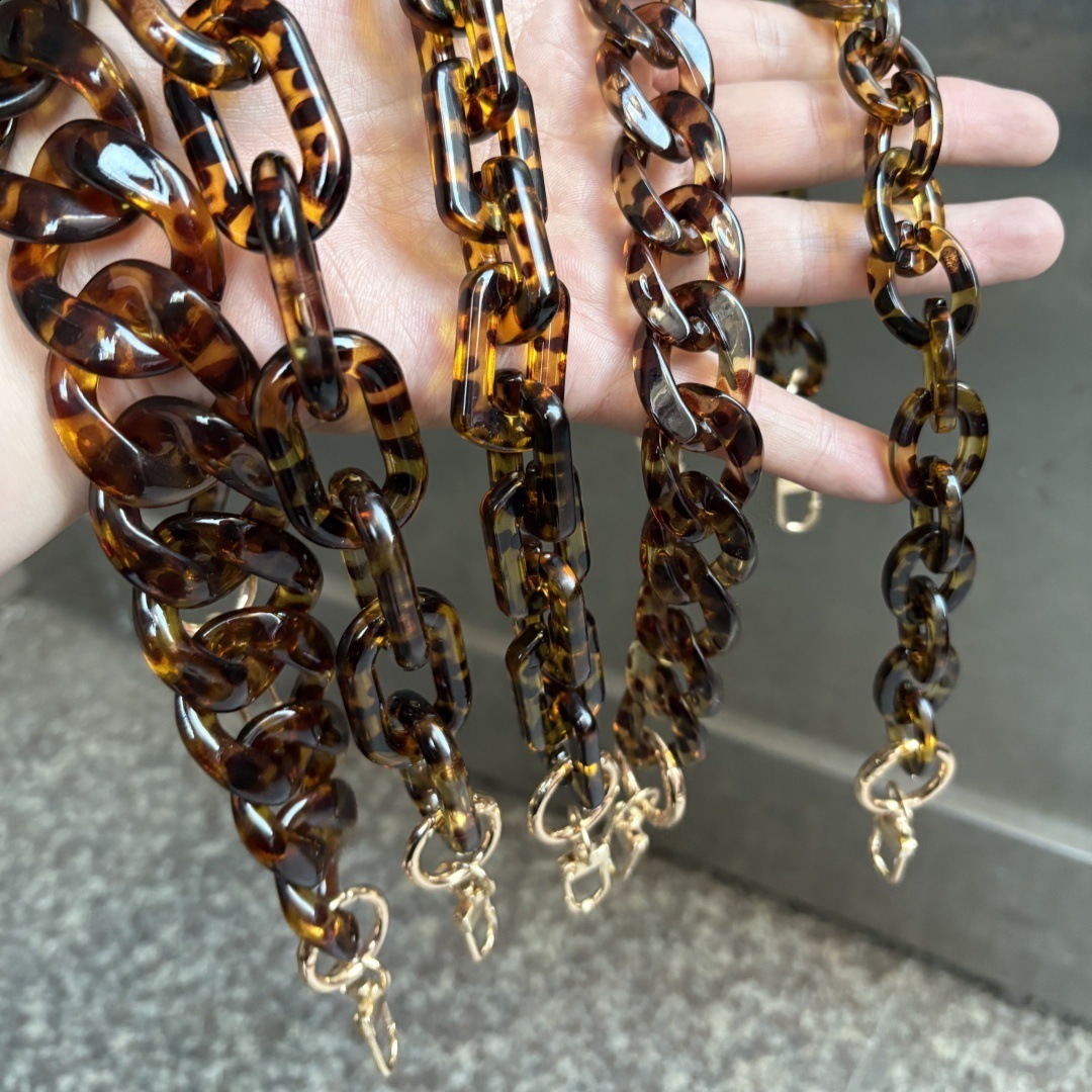 Acrylic womens handbag with thick chain used for bags leopard shoulders resin straps replacement bag chains plastic chains 60cm 120cm 241223